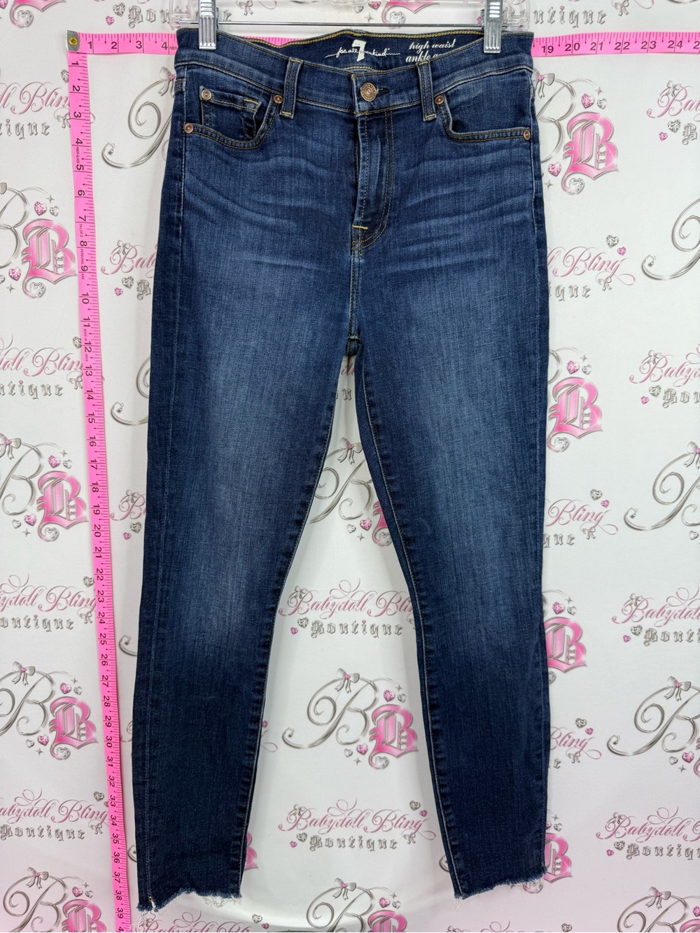 7 For All Mankind jeans bottoms Dark Indigo High-Rise Skinny Jeans
